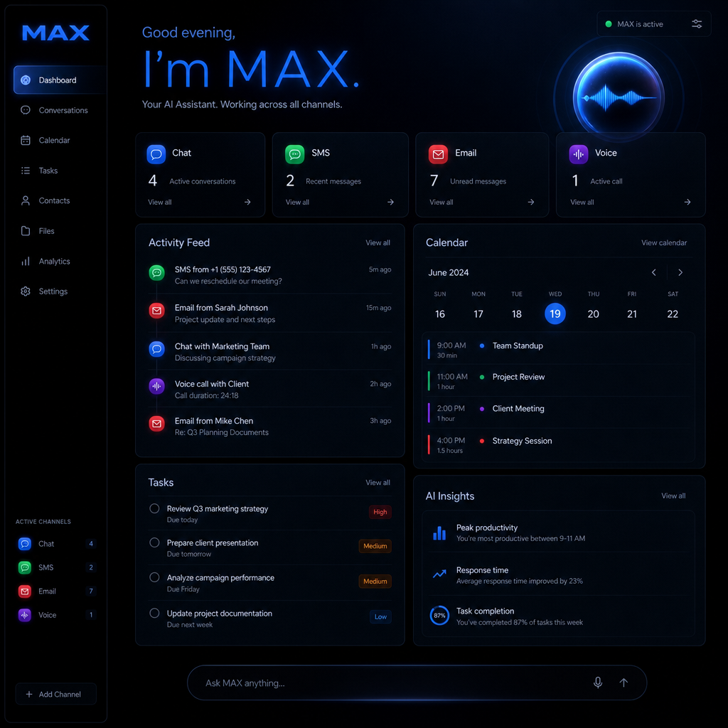 Max — AI Chief of Staff application interface