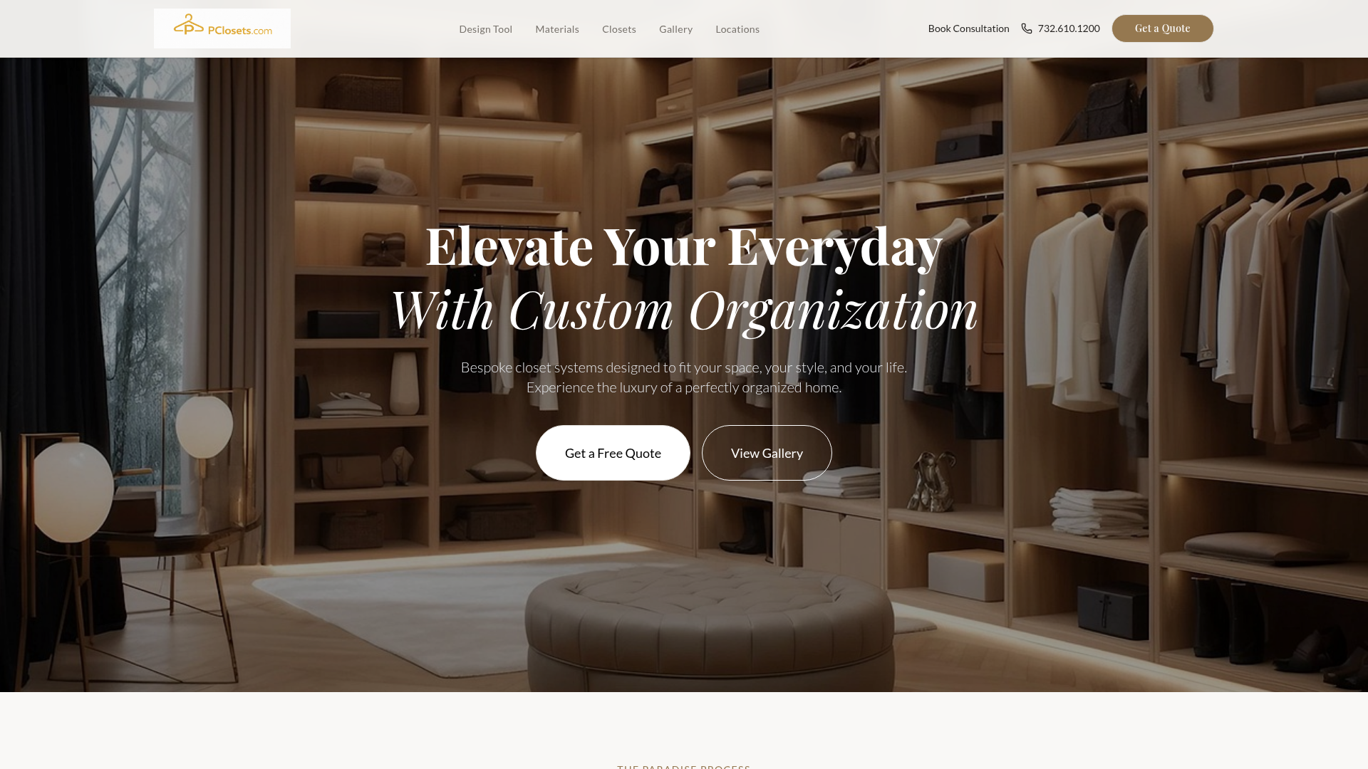 Paradise Closets website