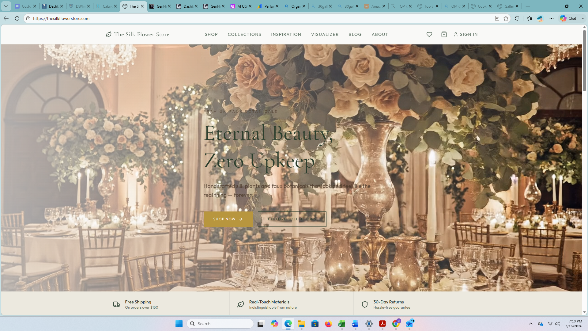 The Silk Flower Store website